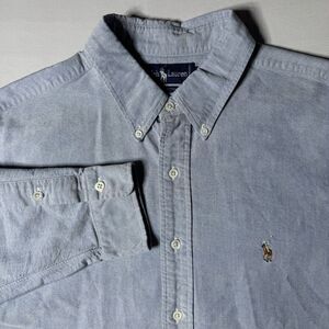 VTG Polo Ralph Laruen Mens 17 1/2 33 Long Sleeve Button Down Shirt Flesh Pony